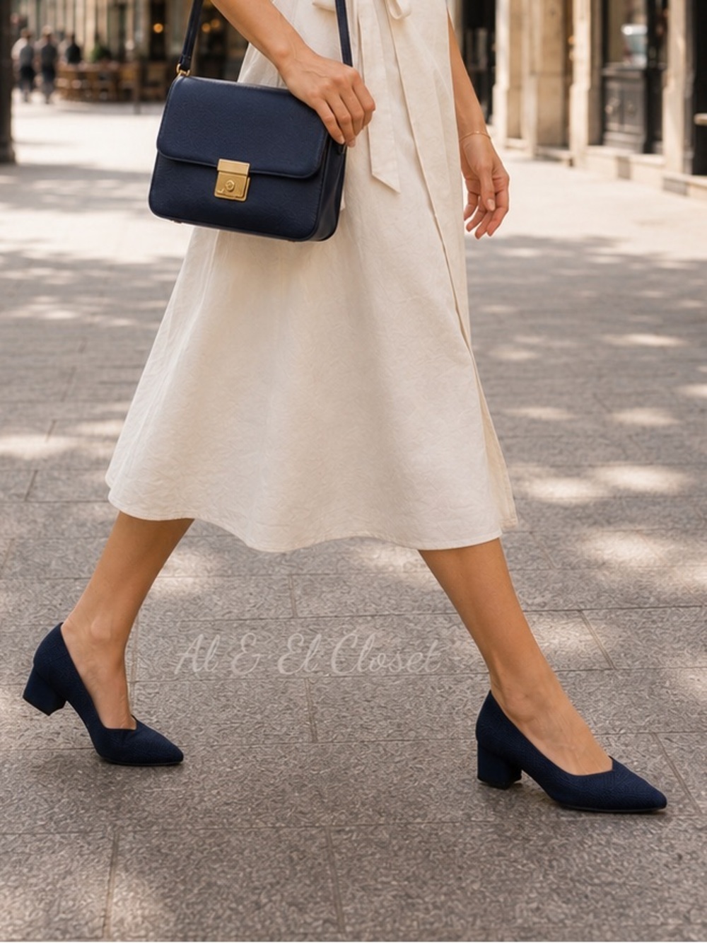 Rothy’s The High Point Navy Herringbone Knit Women’s Heels Size 12 New In Box
